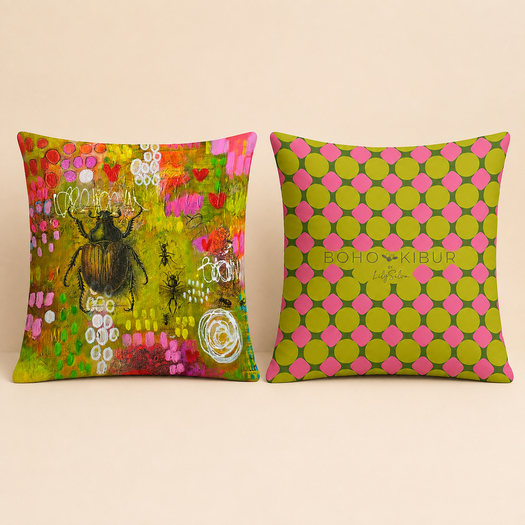 Cojín de la serie Mi Jardín Encantado de Boho Kibur