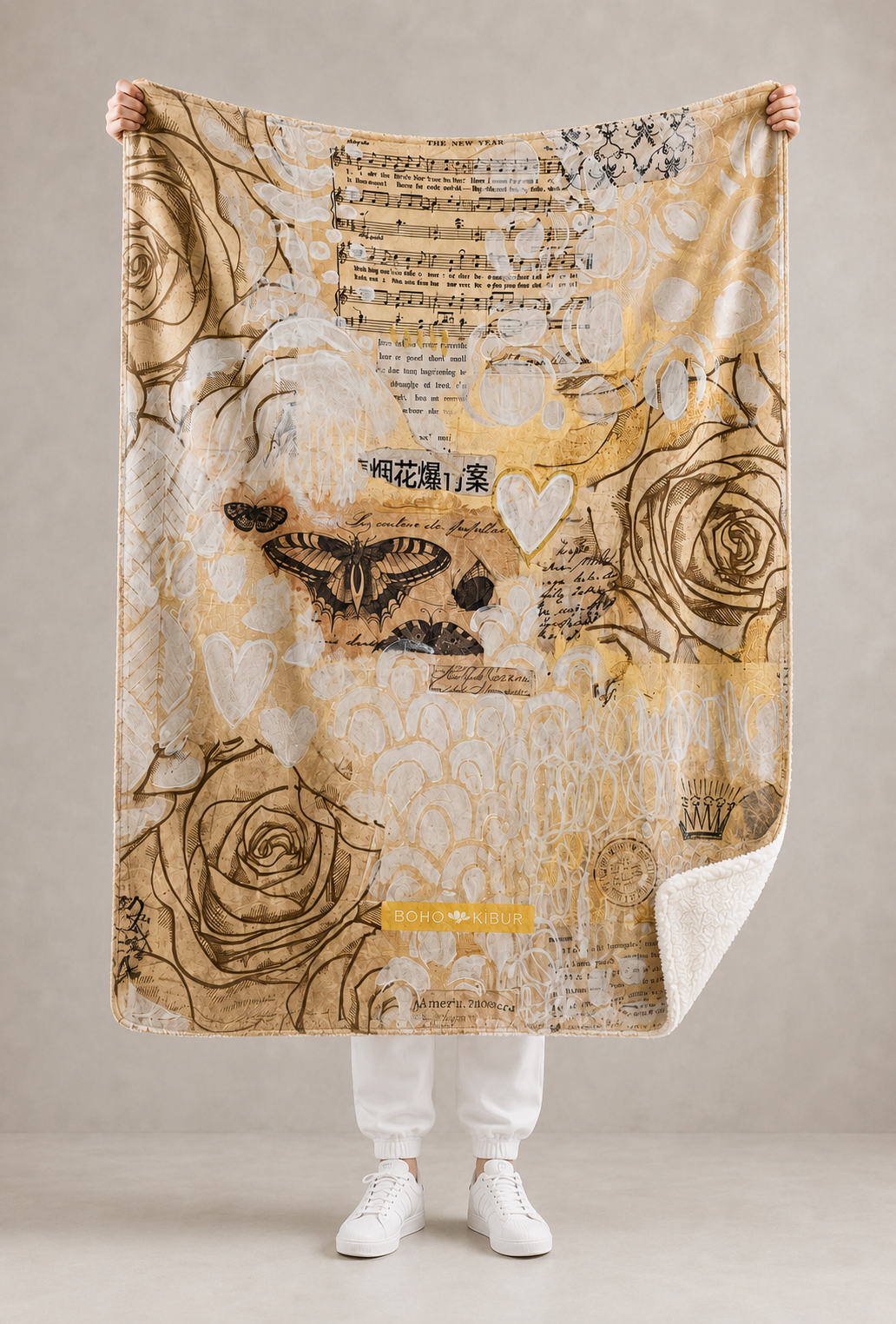 Manta de arte textil Boho Kibur, modelo 02