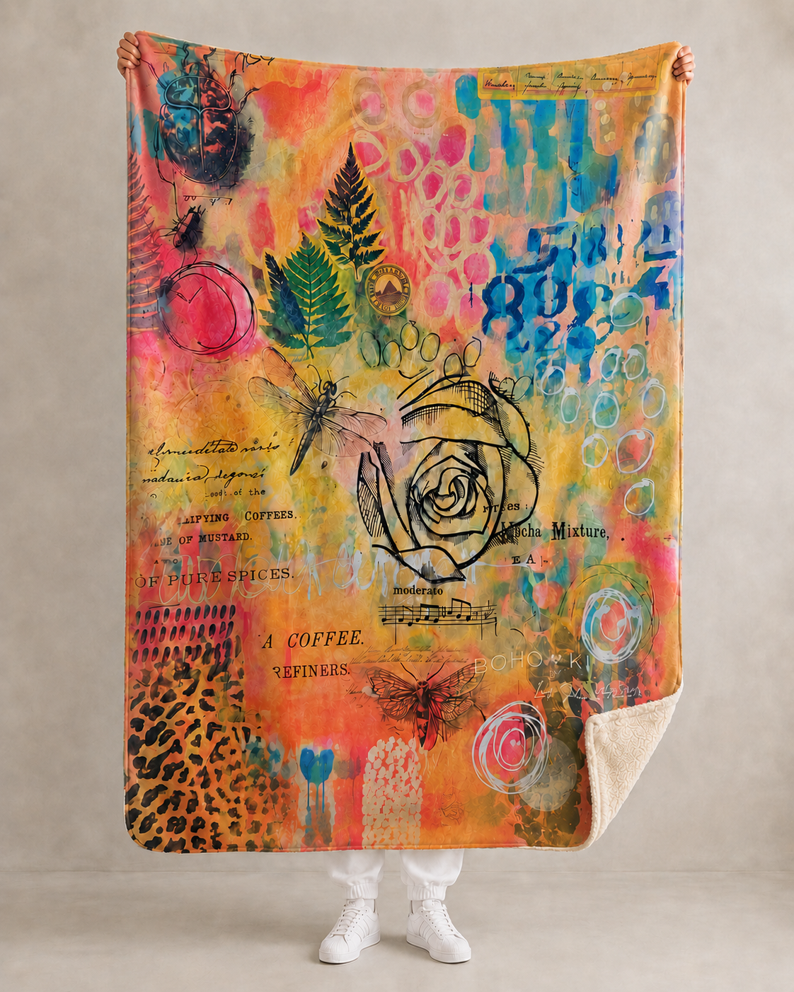 Manta de arte textil Boho Kibur, modelo 03